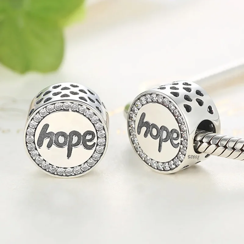 (image for) Pandora Style Silver Hope Charm - SCC088 - View 2
