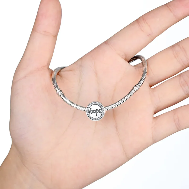 (image for) Pandora Style Silver Hope Charm - SCC088 - View 3