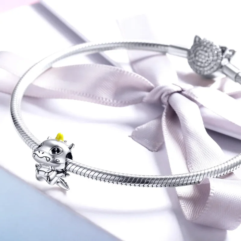 (image for) Pandora Style Silver I Am Dragon Charm - BSC060 - View 3