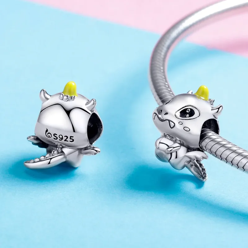 (image for) Pandora Style Silver I Am Dragon Charm - BSC060 - View 4