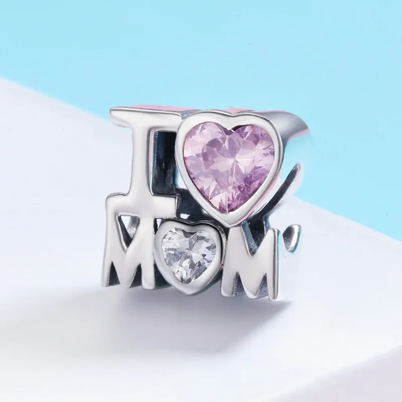 (image for) Pandora Style Silver I Love Mom Charm - SCC579 - View 4