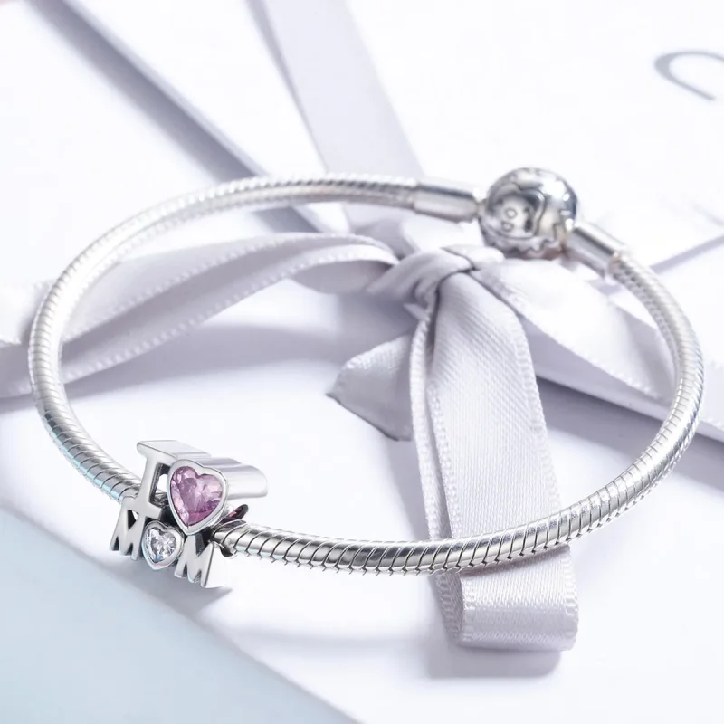 (image for) Pandora Style Silver I Love Mom Charm - SCC579 - View 6