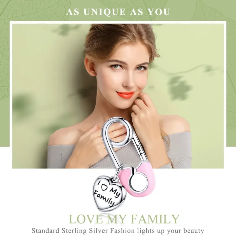 (image for) Pandora Style Silver I Love My Family Dangle - SCC1145 - View 2