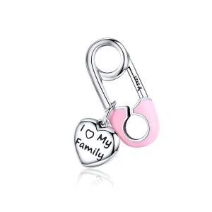 (image for) Pandora Style Silver I Love My Family Dangle - SCC1145