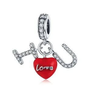 (image for) Pandora Style Silver I Love You Dangle - SCC1055