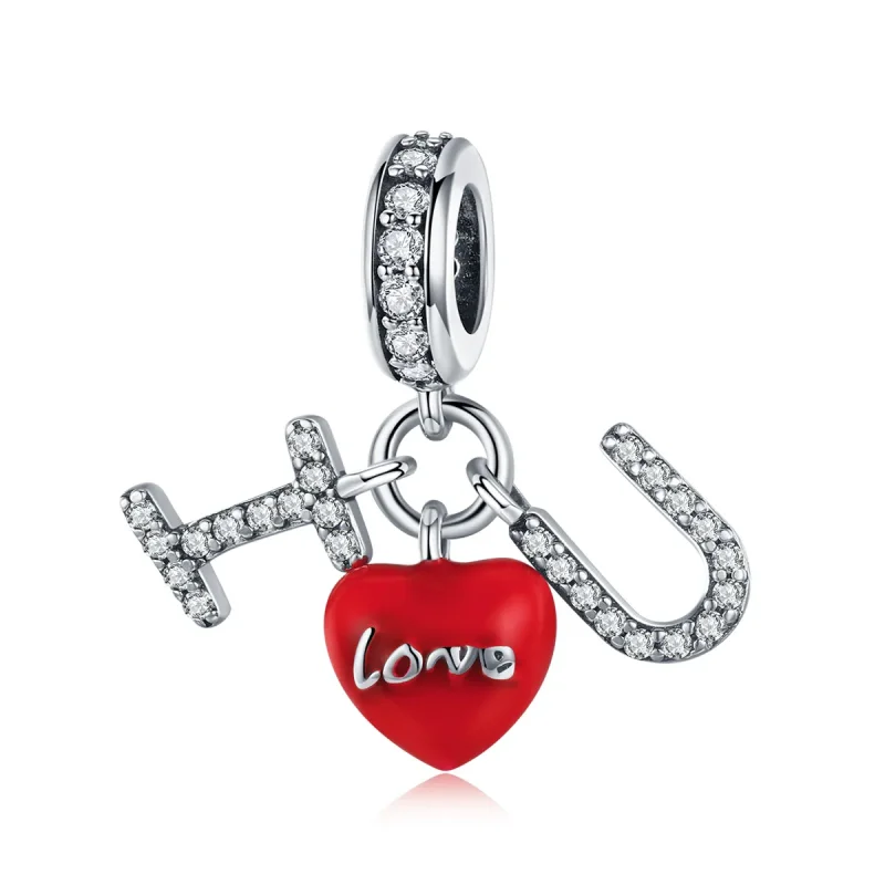 (image for) Pandora Style Silver I Love You Dangle - SCC1055
