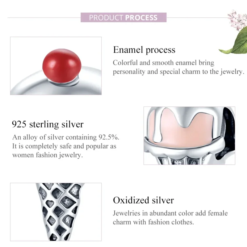 (image for) Pandora Style Silver Ice Cream Charm - SCC1533 - View 8