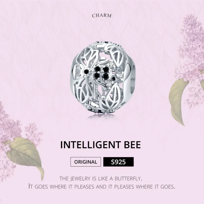 (image for) Pandora Style Silver Intelligent Bee Charm - BSC200 - View 6