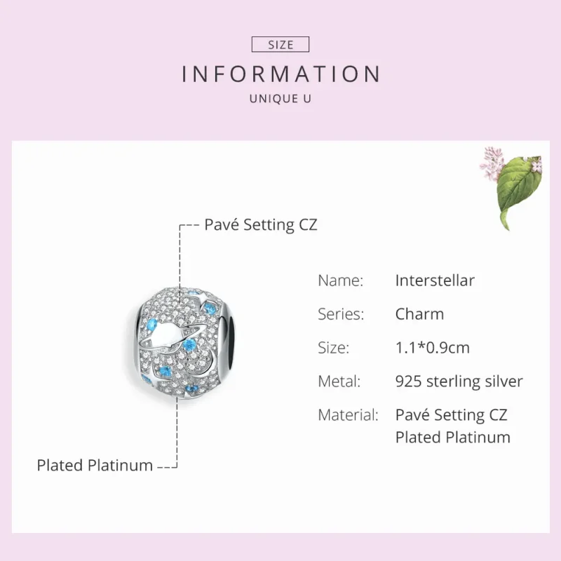 (image for) Pandora Style Silver Interstellar Charm - SCC1217 - View 3