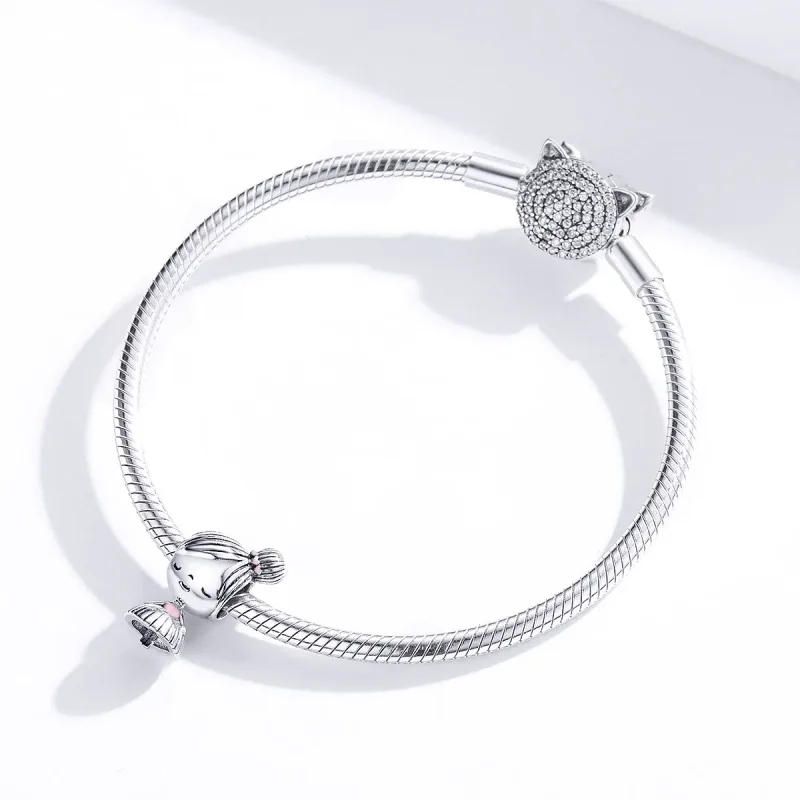 (image for) Pandora Style Silver Its A Girl Charm - SCC1335 - View 3