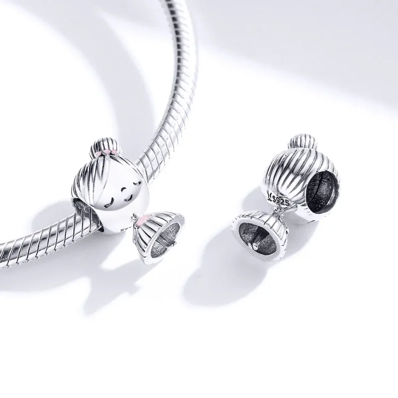 (image for) Pandora Style Silver Its A Girl Charm - SCC1335 - View 4
