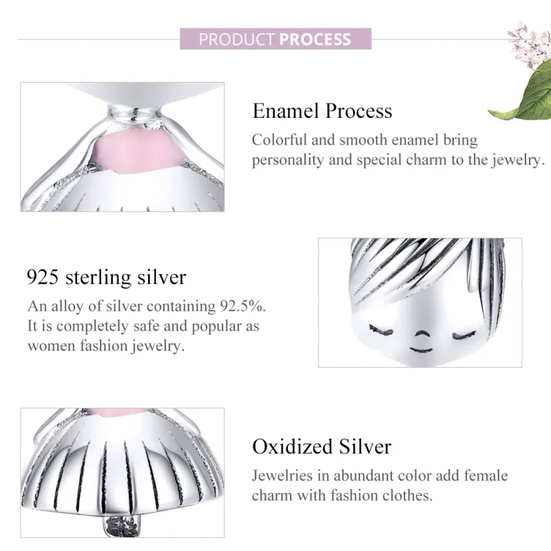 (image for) Pandora Style Silver Its A Girl Charm - SCC1335 - View 8