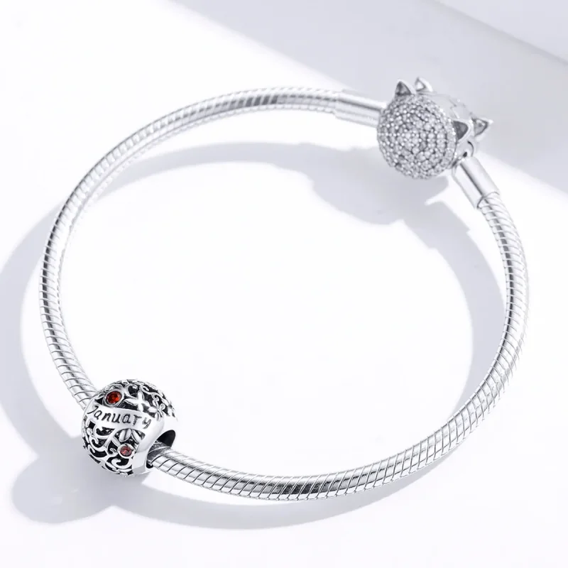 (image for) Pandora Style Silver January Birthstone Charm - SCC1385-1 - View 2