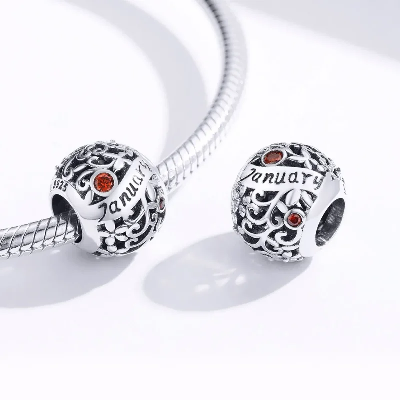 (image for) Pandora Style Silver January Birthstone Charm - SCC1385-1 - View 3