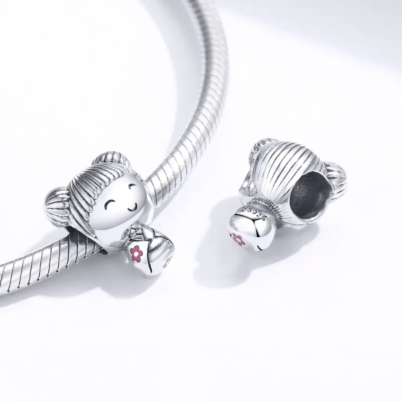 (image for) Pandora Style Silver Japanese Doll Charm - SCC1455 - View 4