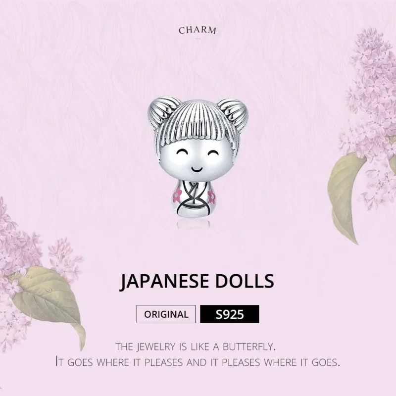 (image for) Pandora Style Silver Japanese Doll Charm - SCC1455 - View 6
