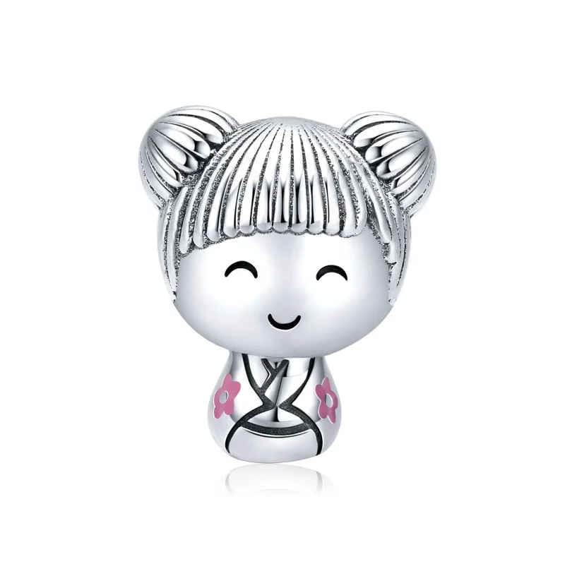 (image for) Pandora Style Silver Japanese Doll Charm - SCC1455