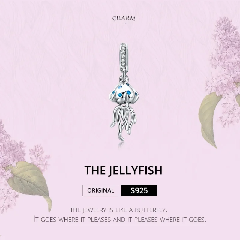 (image for) Pandora Style Silver Jellyfish Dangle - SCC1297 - View 2