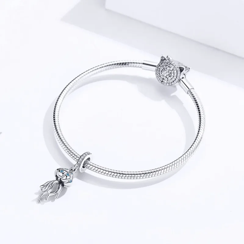 (image for) Pandora Style Silver Jellyfish Dangle - SCC1297 - View 3