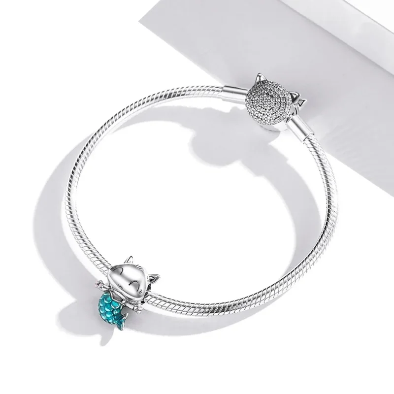 (image for) Pandora Style Silver Kitty Mermaid Charm - SCC1852 - View 3