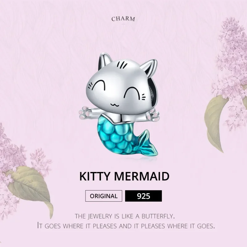 (image for) Pandora Style Silver Kitty Mermaid Charm - SCC1852 - View 7