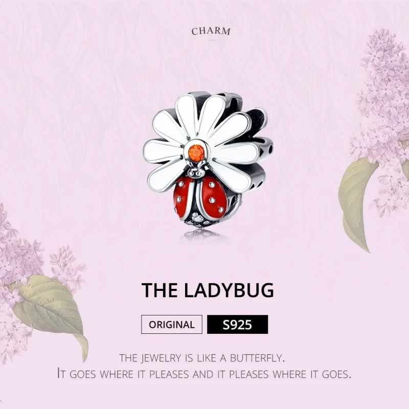 (image for) Pandora Style Silver Ladybug Charm - SCC1276 - View 2