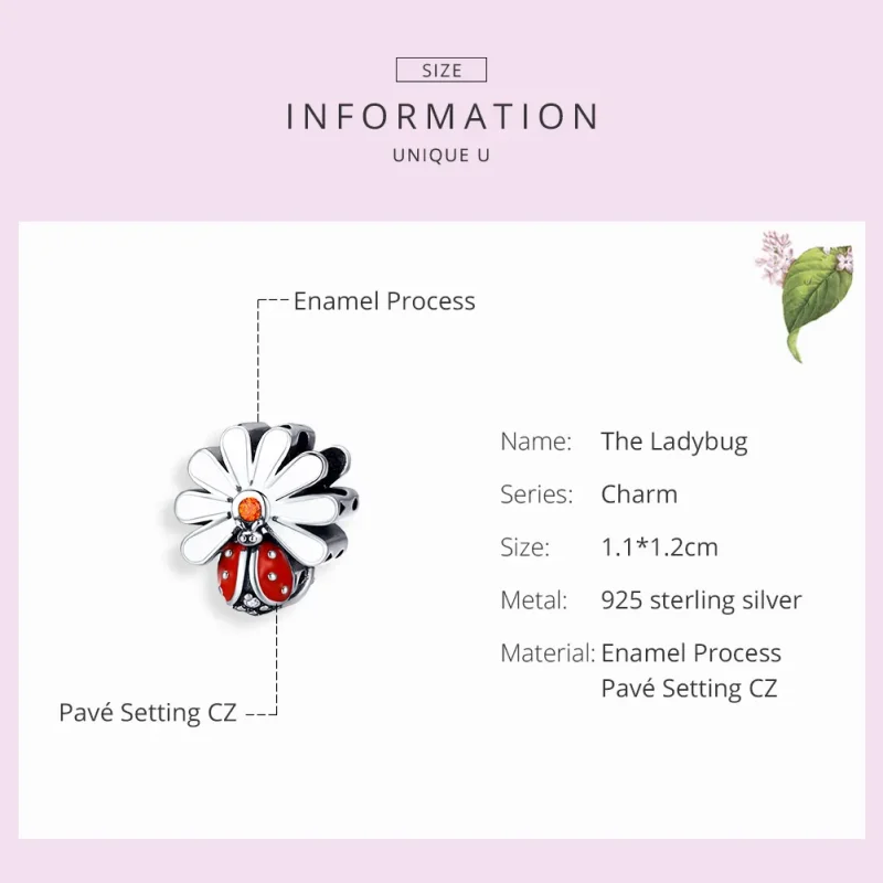 (image for) Pandora Style Silver Ladybug Charm - SCC1276 - View 3