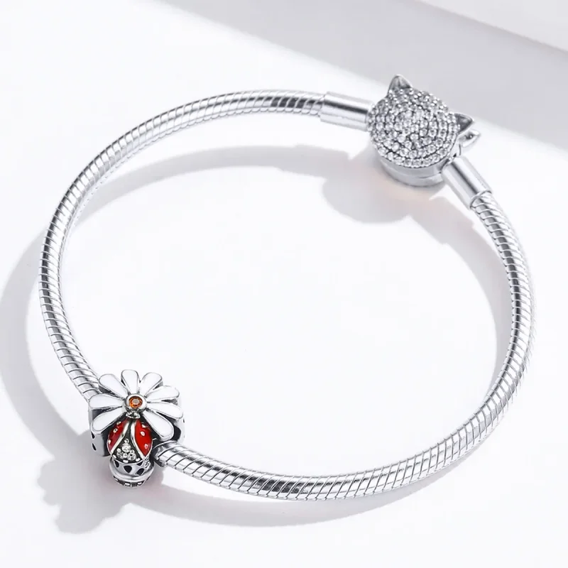 (image for) Pandora Style Silver Ladybug Charm - SCC1276 - View 4