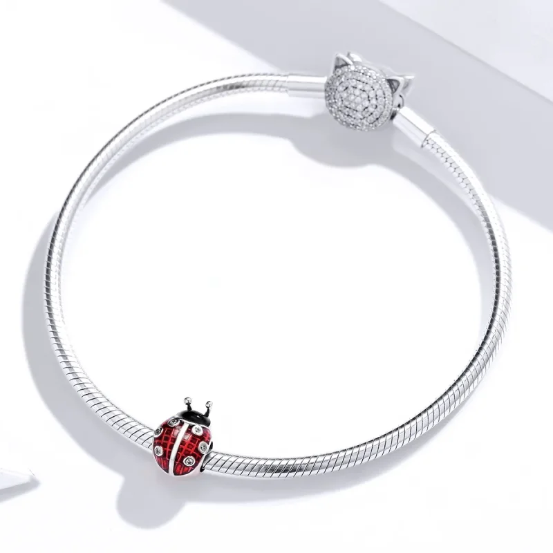 (image for) Pandora Style Silver Ladybug Charm - SCC1481 - View 3