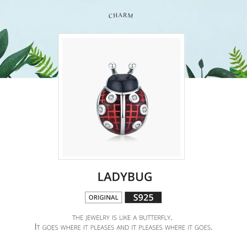 (image for) Pandora Style Silver Ladybug Charm - SCC1481 - View 6