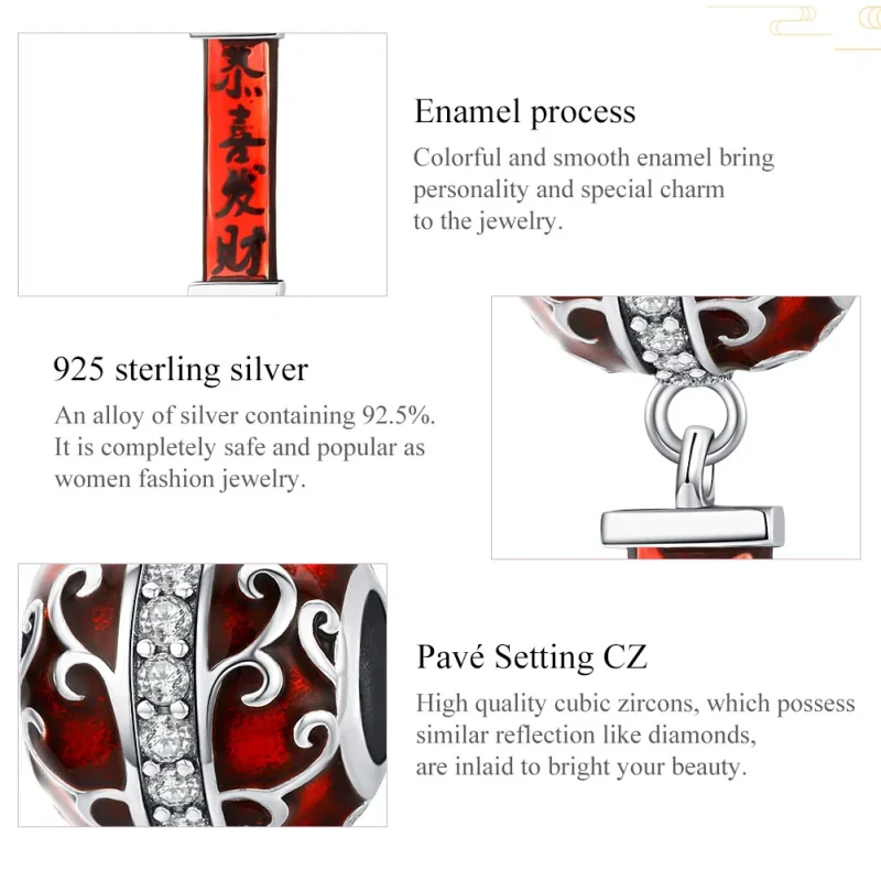 (image for) Pandora Style Silver Lantern Charm - BSC134 - View 6