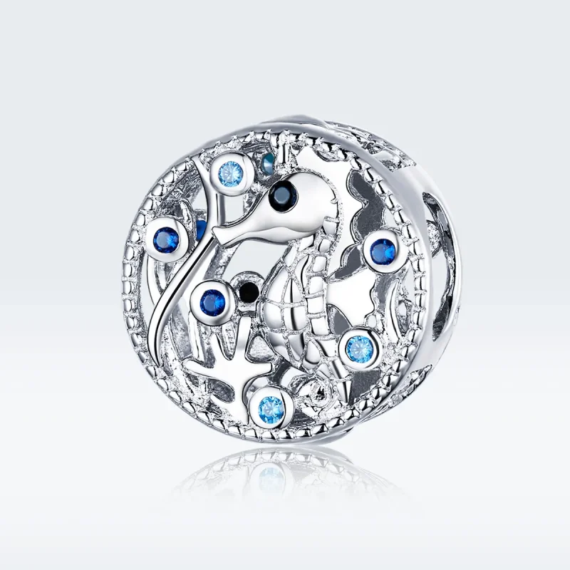 (image for) Pandora Style Silver Leisurely Seahorse Charm - BSC266 - View 5