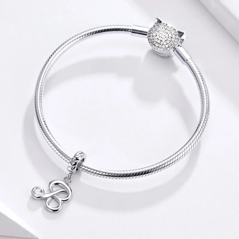 (image for) Pandora Style Silver Letter B Dangle - SCC1183-B - View 2