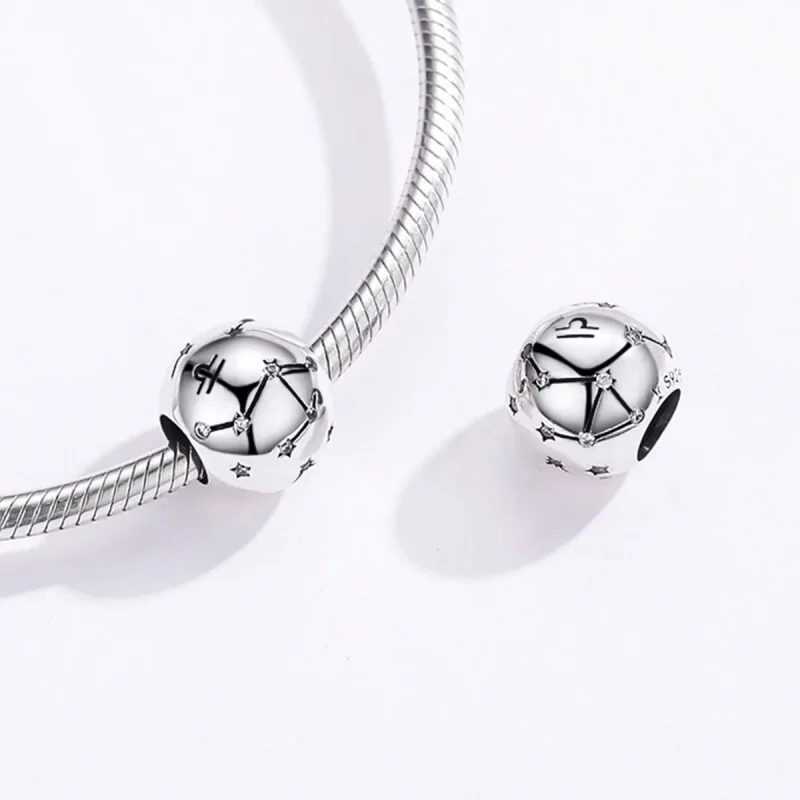 (image for) Pandora Style Silver Libra Charm - SCC1218-7 - View 4