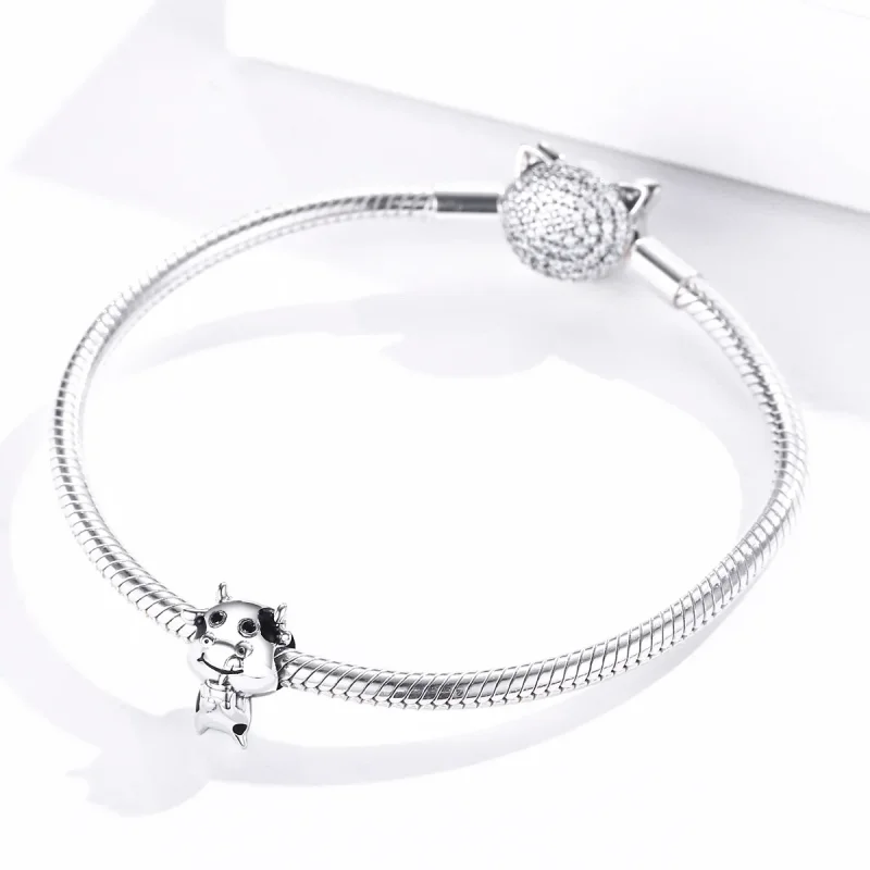 (image for) Pandora Style Silver Little Cow Charm - SCC1574 - View 3