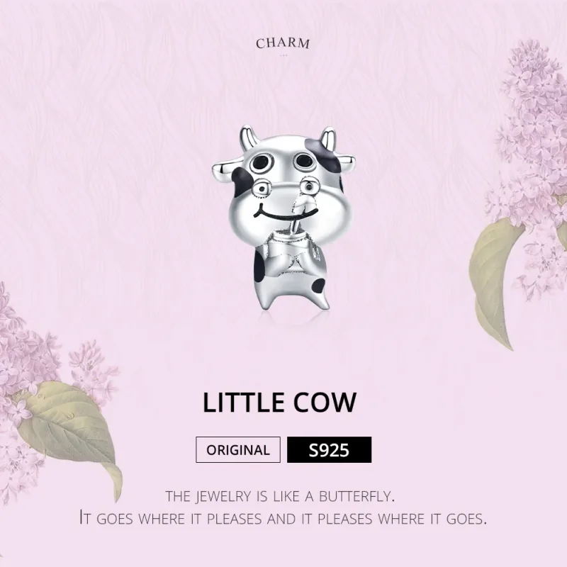 (image for) Pandora Style Silver Little Cow Charm - SCC1574 - View 6
