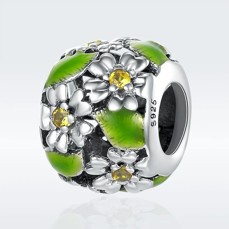 (image for) Pandora Style Silver Little Daisies In Spring And Summer Charm - SCC490 - View 2