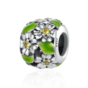 (image for) Pandora Style Silver Little Daisies In Spring And Summer Charm - SCC490