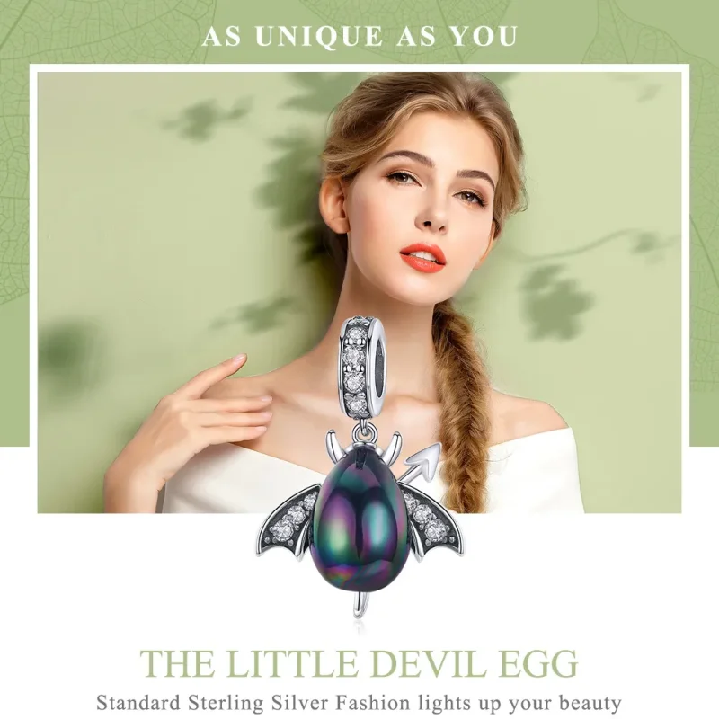 (image for) Pandora Style Silver Little Devil's Egg Dangle - SCC1063-K - View 2