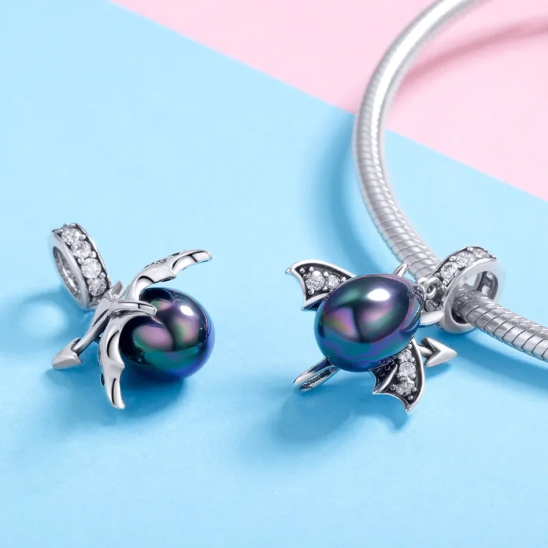 (image for) Pandora Style Silver Little Devil's Egg Dangle - SCC1063-K - View 4