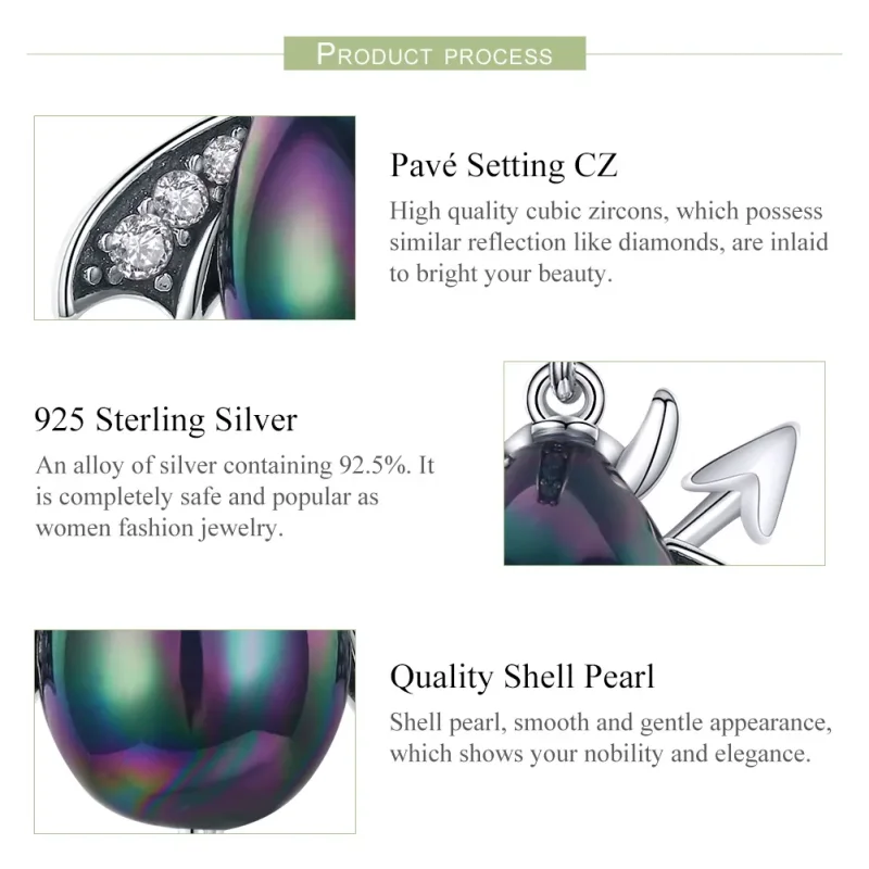 (image for) Pandora Style Silver Little Devil's Egg Dangle - SCC1063-K - View 6