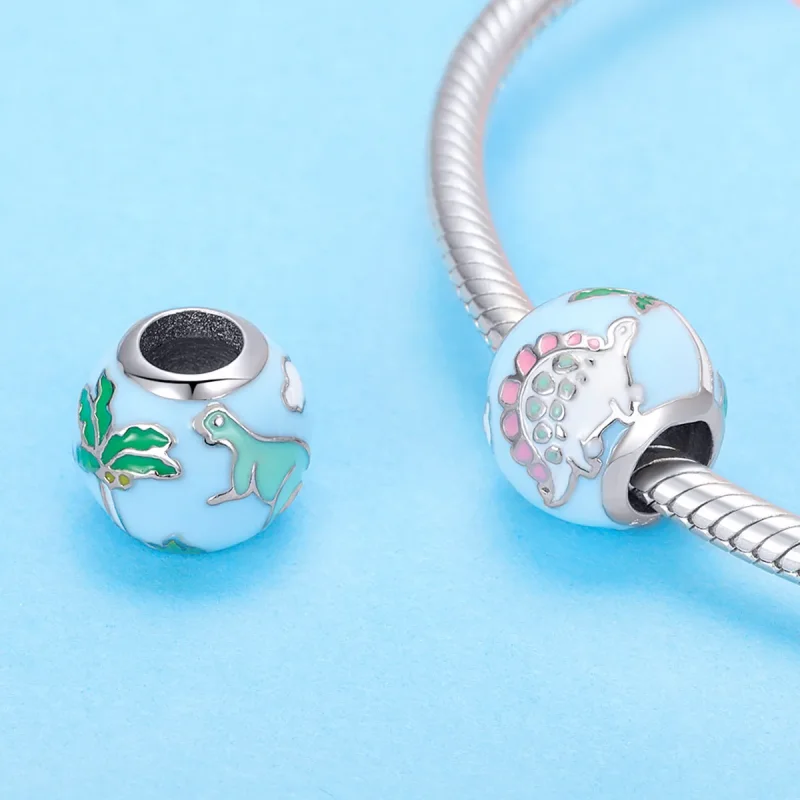 (image for) Pandora Style Silver Little Dinosaur Family Charm - SCC909 - View 3