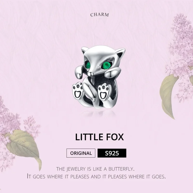 (image for) Pandora Style Silver Little Fox Charm - SCC1290 - View 2