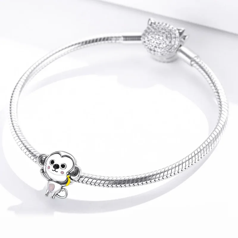 (image for) Pandora Style Silver Little Monkey Charm - SCC1575 - View 3