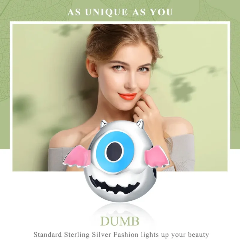 (image for) Pandora Style Silver Little Monster Dumb Charm - SCC1088 - View 2