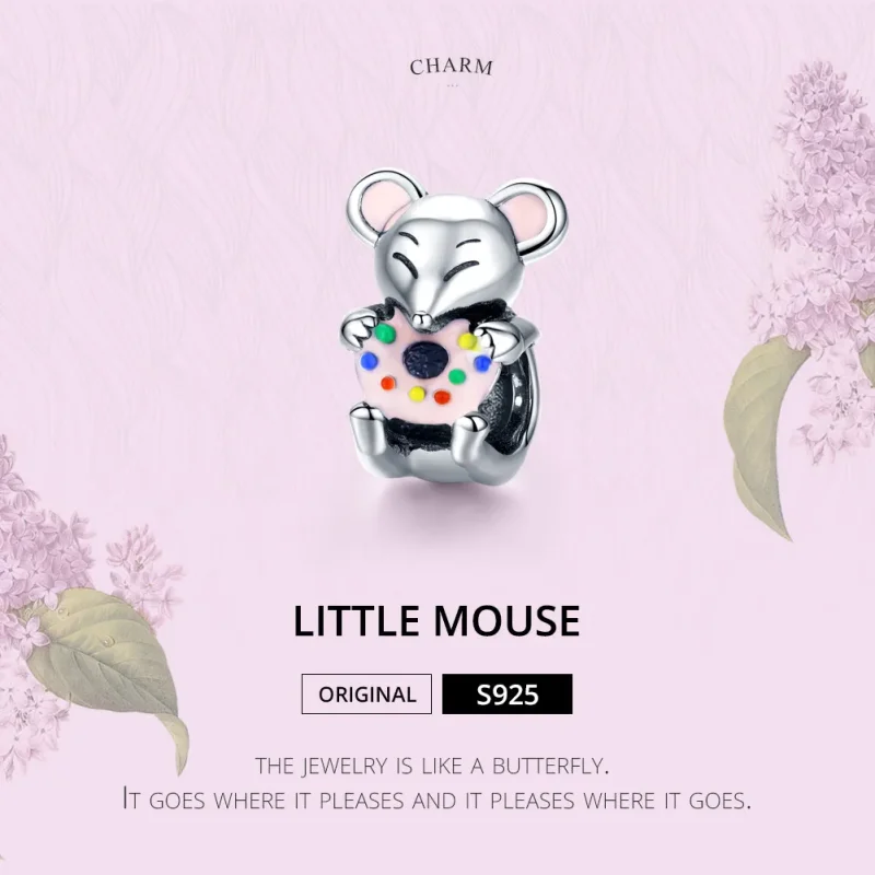 (image for) Pandora Style Silver Little Mouse Charm - SCC1318 - View 2