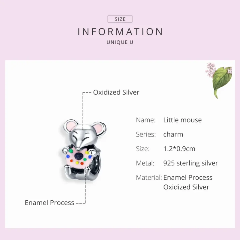 (image for) Pandora Style Silver Little Mouse Charm - SCC1318 - View 3