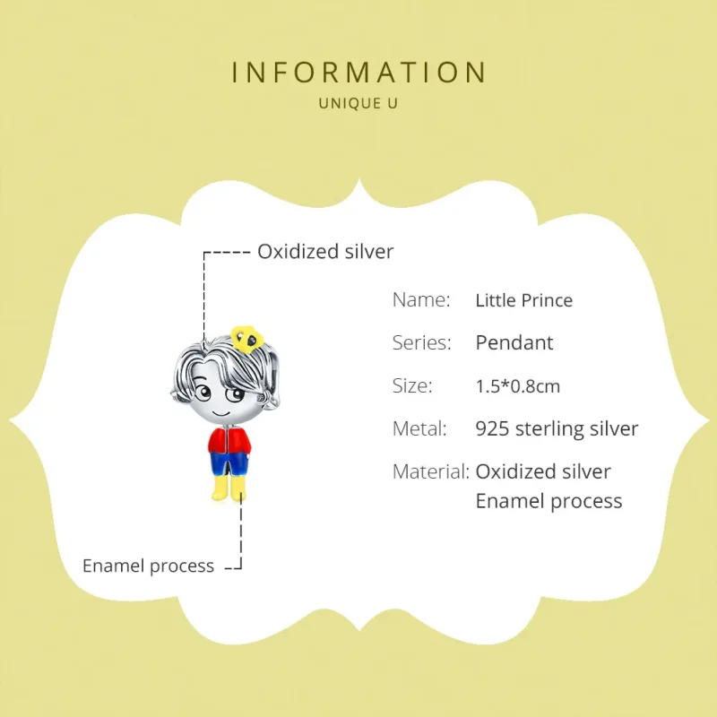 (image for) Pandora Style Silver Little Prince Charm - SCC1813 - View 6
