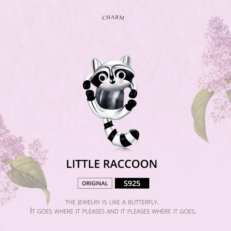 (image for) Pandora Style Silver Little Raccoon Charm - BSC403 - View 6