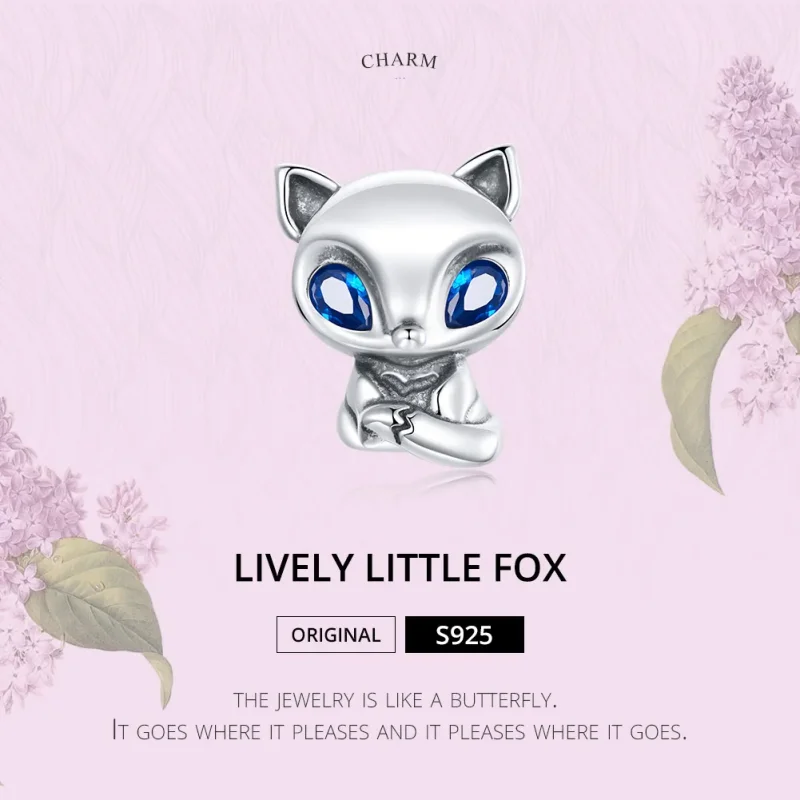 (image for) Pandora Style Silver Lively Little Fox Charm - SCC1808 - View 6
